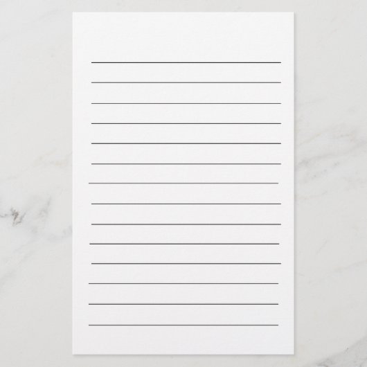 Schwarze Linien Weiß Schlicht Elegant Einfache Sta Briefpapier (Vorderseite)