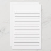 Schwarze Linien Weiß Schlicht Elegant Einfache Sta Briefpapier (Vorne/Hinten)