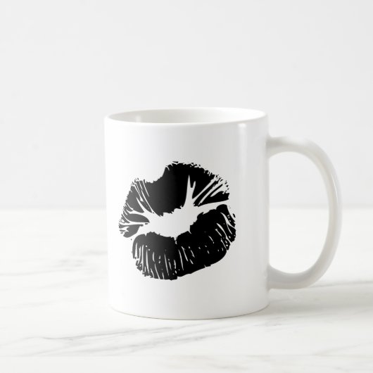 Schwarze Lippen Kaffeetasse (Rechts)