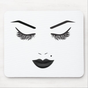 Schwarze Lippen Make-up Gesicht Augenbrauen Lippen Mousepad