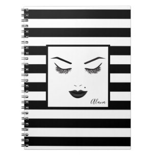 Schwarze Lippen Make-up Gesicht Augenbrauen Lippen Notizblock