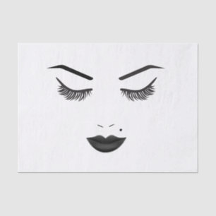Schwarze Lippen Make-up Gesicht Augenbrauen Lippen Seidenpapier