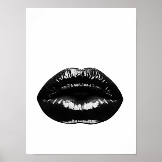 Schwarze Lippen Modernes Poster Print (Vorne)