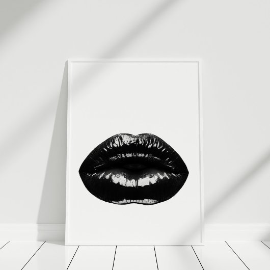 Schwarze Lippen Modernes Poster Print