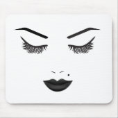 Schwarze Lippen Schminken Gesicht Augenbrauen Lipp Mousepad (Vorne)