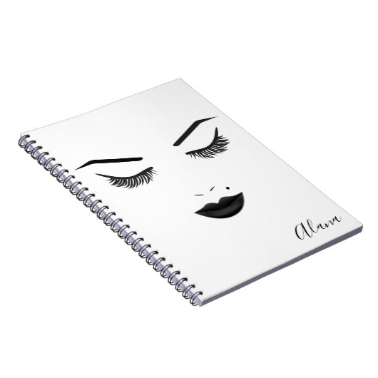 Schwarze Lippen Schminken Gesicht Augenbrauen Lipp Notizblock (Rechte Seite)