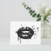 Schwarze Lippen Stilftiger Kuss-Make-up-Künstler Postkarte (Stehend Vorderseite)
