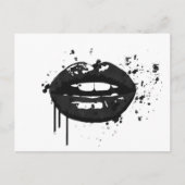 Schwarze Lippen Stilftiger Kuss-Make-up-Künstler Postkarte (Vorderseite)