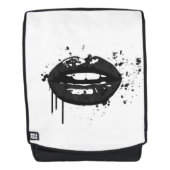 Schwarze Lippenstilvoller Mode-Kuss-Maskenbildner Rucksack (Vorderseite)