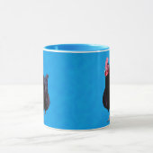 Schwarze Liste mit blauem Hintergrund, Tasse (Zentrum)