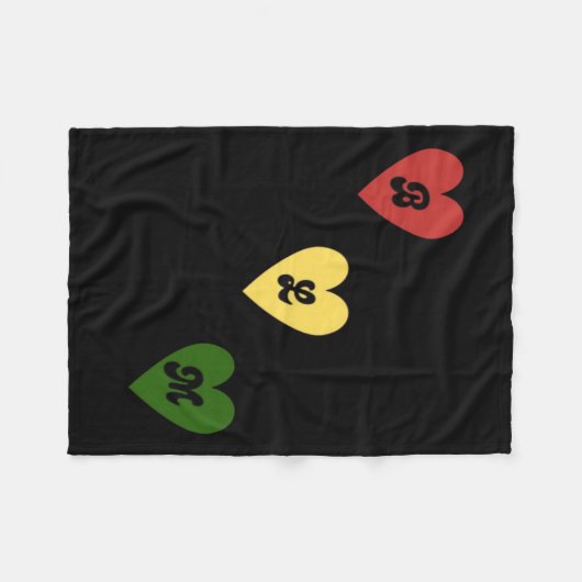 Schwarze Lives Hearts Sticker Fleecedecke (Vorderseite (Horizontal))