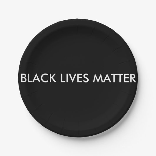 Schwarze Lives Matter Paper Plate, BLM Pappteller (Vorderseite)