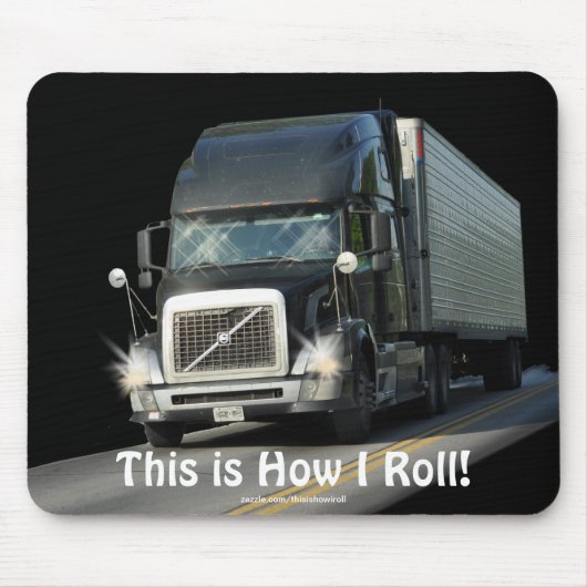 SCHWARZE LKW-LKW-TREIBER MOUSEPAD (Vorne)