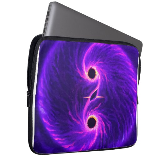 Schwarze Löcher Laptopschutzhülle (Vorne Rechts)