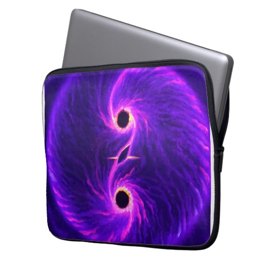 Schwarze Löcher Laptopschutzhülle (Vorderseite Links)