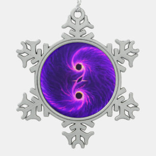 Schwarze Löcher Schneeflocken Zinn-Ornament