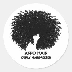 Schwarze Locken Afrolook Runder Aufkleber