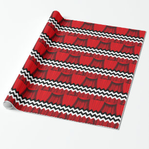 schwarze Lodge Chevron Geschenkpapier