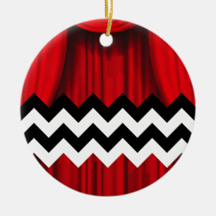 schwarze Lodge Chevron Keramikornament