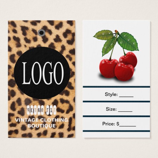 Schwarze Logos mit Barcode-Schmuck-Preisschildern (Vorne & Hinten)