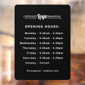 Schwarze Logos zum Öffnen von Geschäftszeiten Fensteraufkleber (Blatt 2)