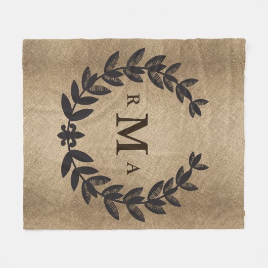 Schwarze Lorbeer-Brown-Webart - personalisiert Fleecedecke (Vorderseite (Horizontal))