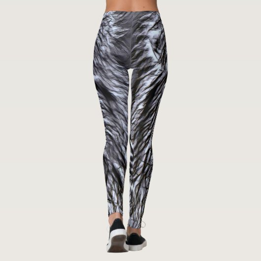Schwarze Löwe Blacklight Trance Leggings (Rückseite)