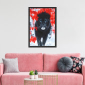 Schwarze Löwe Gerahmte Leinwand (Insitu (Wohnzimmer))