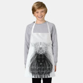 Schwarze Löwe mit Antlerkrone, Monogramm und Zitat Schürze (Getragen)