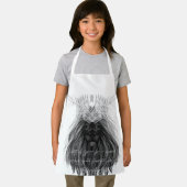 Schwarze Löwe mit Antlerkrone, Monogramm und Zitat Schürze (Insitu)