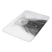 Schwarze Löwe mit Antlerkrone und Monogramm Badematte (Schrägansicht)