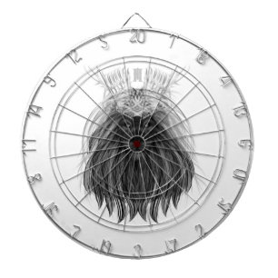 Schwarze Löwe mit Antlerkrone und Monogramm Dartscheibe