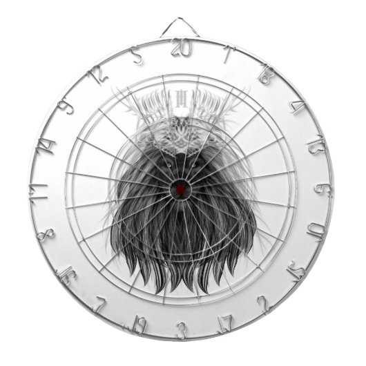 Schwarze Löwe mit Antlerkrone und Monogramm Dartscheibe (vorne)