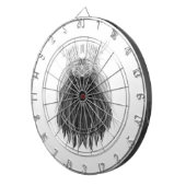 Schwarze Löwe mit Antlerkrone und Monogramm Dartscheibe (Vorderseite rechts)