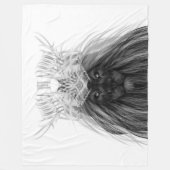 Schwarze Löwe mit Antlerkrone und Monogramm Fleecedecke (Vorderseite)