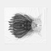 Schwarze Löwe mit Antlerkrone und Monogramm Fleecedecke (Vorderseite (Horizontal))