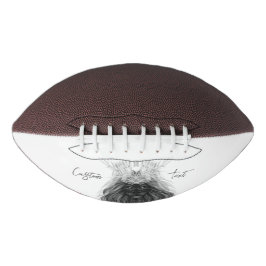 Schwarze Löwe mit Antlerkrone und Monogramm Football