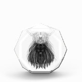 Schwarze Löwe mit Antlerkrone und Monogramm Fotoblock (Vorderseite)