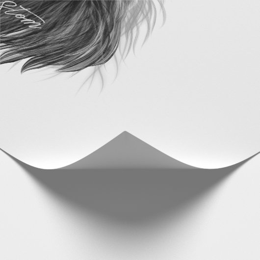 Schwarze Löwe mit Antlerkrone und Monogramm Geschenkpapier (Ecke)