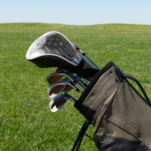 Schwarze Löwe mit Antlerkrone und Monogramm Golf Headcover (In SItu)