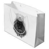 Schwarze Löwe mit Antlerkrone und Monogramm Große Geschenktüte (Rückseite Schrägansicht)