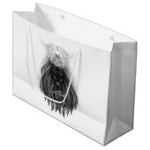 Schwarze Löwe mit Antlerkrone und Monogramm Große Geschenktüte (Vorderseite Schrägansicht)