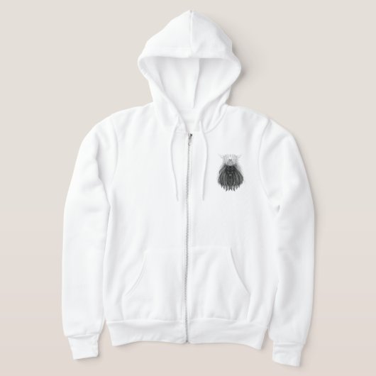 Schwarze Löwe mit Antlerkrone und Monogramm Hoodie (Ablage )