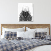 Schwarze Löwe mit Antlerkrone und Monogramm Leinwanddruck (Insitu (Schlafzimmer))