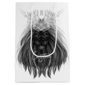 Schwarze Löwe mit Antlerkrone und Monogramm Mittlere Geschenktüte (Rückseite)