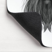 Schwarze Löwe mit Antlerkrone und Monogramm Mousepad (Ecke)