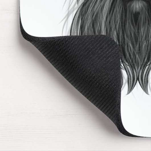 Schwarze Löwe mit Antlerkrone und Monogramm Mousepad (Ecke)