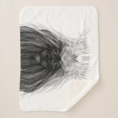 Schwarze Löwe mit Antlerkrone und Monogramm Sherpadecke (Vorderseite)