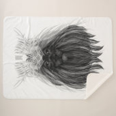 Schwarze Löwe mit Antlerkrone und Monogramm Sherpadecke (Vorderseite (Horizontal))