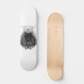 Schwarze Löwe mit Antlerkrone und Monogramm Skateboard (Vorderseite)